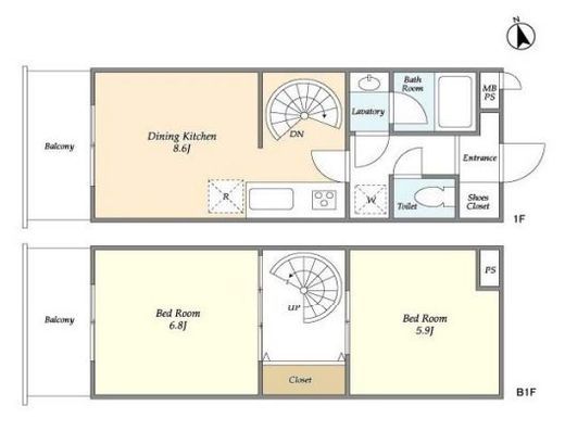 グランウッズ自由が丘　102号室　間取り