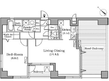 レジディア広尾南　1001号室　間取り