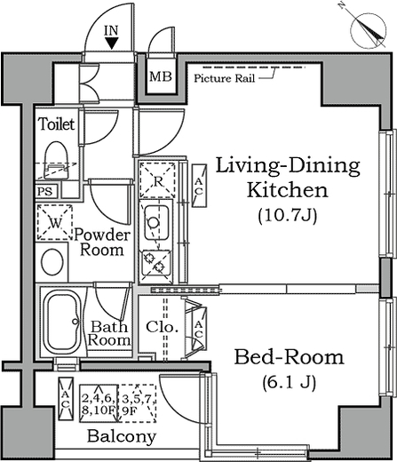 レジディア広尾南　301号室　間取り