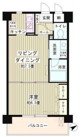 ルミエール祐天寺　105号室　間取り