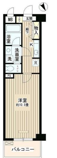 ルミエール祐天寺　208号室　間取り