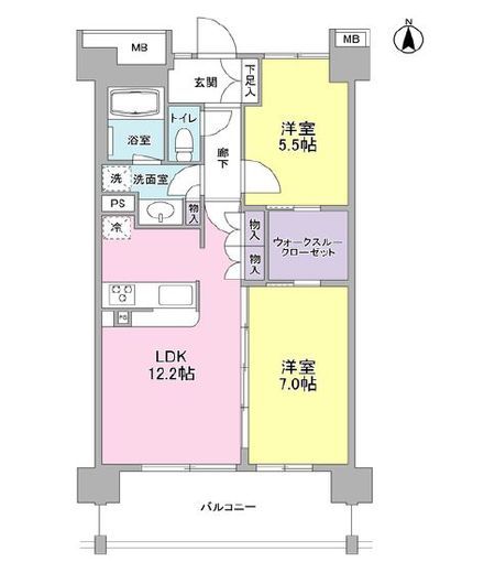 アンビエンテ経堂　402号室　間取り
