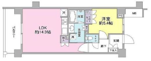 アンビエンテ経堂　413号室　間取り