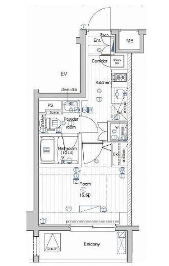 プレミアムキューブ大井町#mo　706号室　間取り