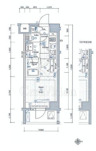 プレミアムキューブ大井町#mo　105号室　間取り