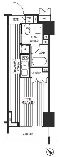 レジディア渋谷　1002号室　間取り
