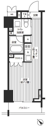 レジディア渋谷　1103号室　間取り