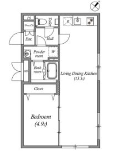 リーガランド都立大学2　304号室　間取り