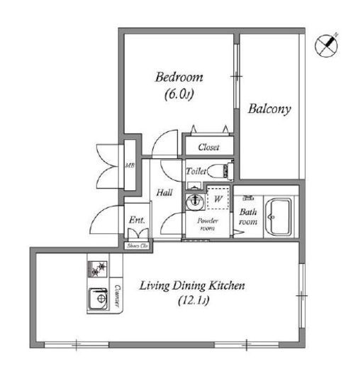 リーガランド都立大学2　404号室　間取り