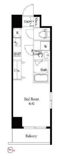 プライマル品川西大井　601号室　間取り