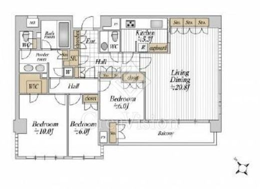 パークマンション六本木　503号室　間取り