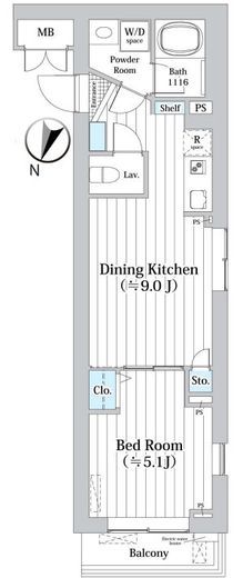 MDM柿の木坂　205号室　間取り