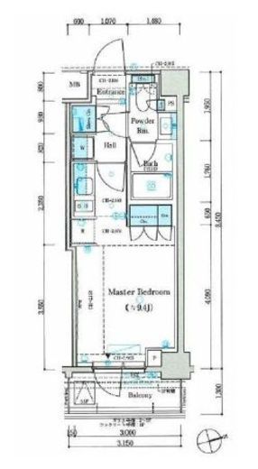 パークリュクス蒲田一丁目　104号室　間取り