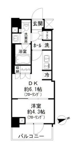 パークリュクス蒲田一丁目　405号室　間取り