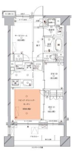 Ｏｐｕｓ　ｒｅｓｉｄｅｎｃｅ　Ｍｅｇｕｒｏ　Ｓｅｎｚｏｋｕ　103号室　間取り