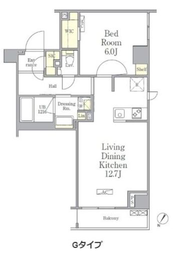 パークペルル池尻　405号室　間取り