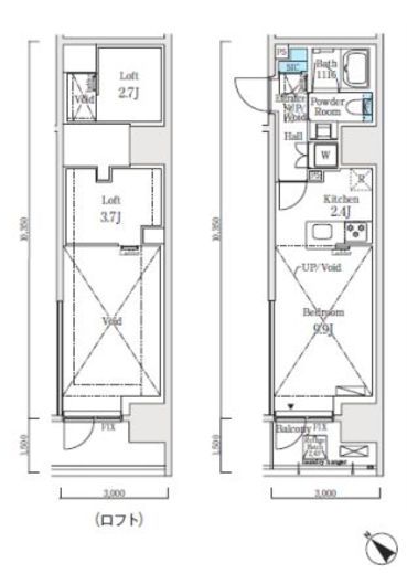 クロスレジデンス大崎　203号室　間取り