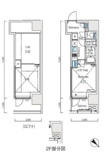 クロスレジデンス大崎　306号室　間取り