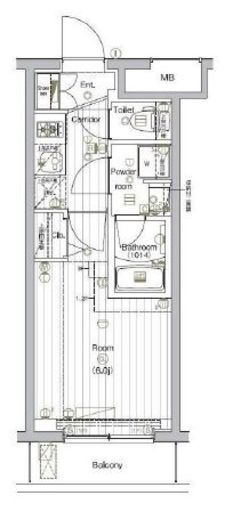 ザ・プレミアムキューブジー大崎　222号室　間取り
