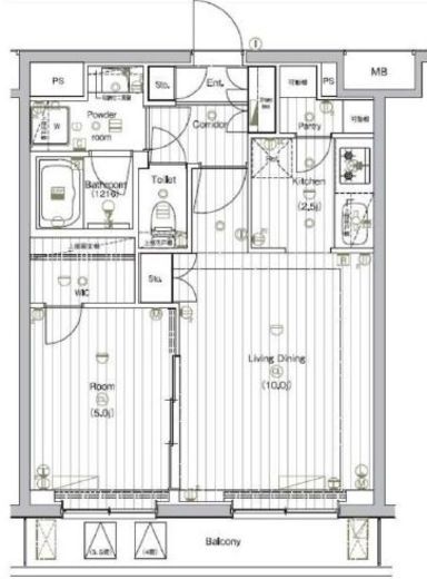 ザ・プレミアムキューブジー大崎　407号室　間取り