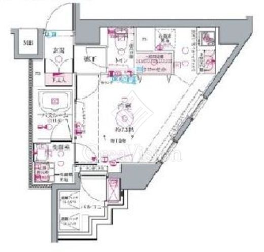 クレヴィスタ代田橋　202号室　間取り