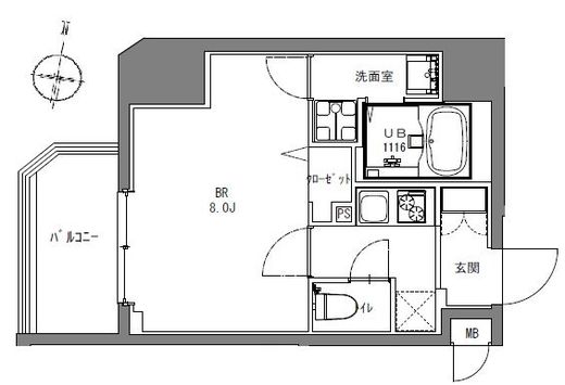 La Douceur大森山王 (ラドゥセール大森山王)　1001号室　間取り