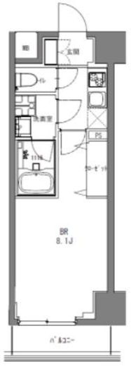 La Douceur大森山王 (ラドゥセール大森山王)　703号室　間取り