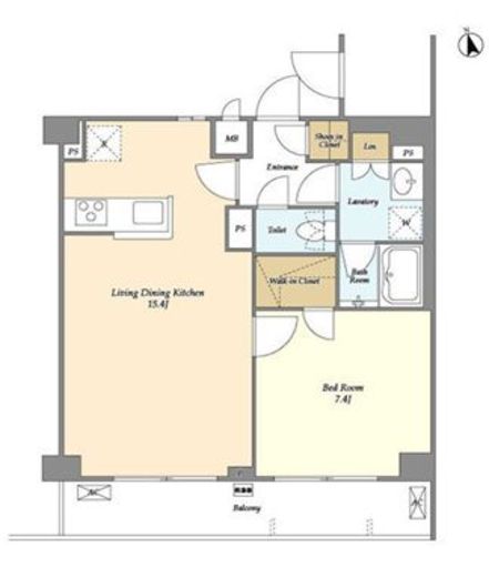 サンハイム雪が谷大塚　402号室　間取り