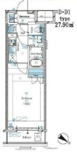 ガリシア下丸子リバーサイド　102号室　間取り