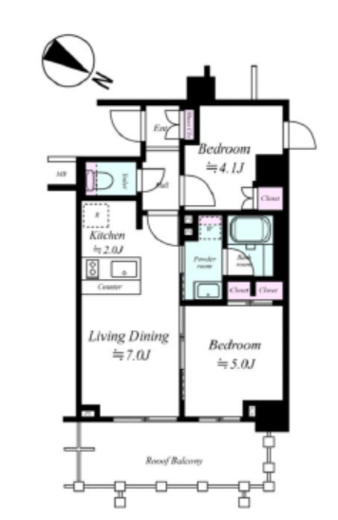 ガリシア下丸子リバーサイド　503号室　間取り