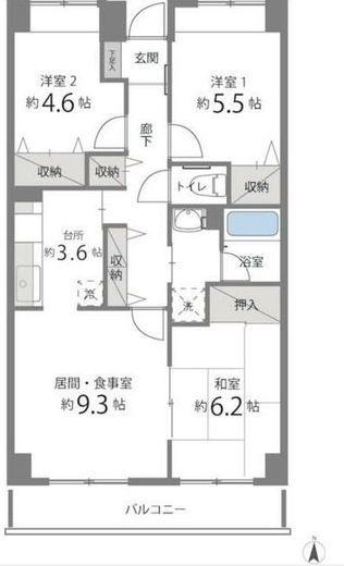 目黒本町マンション　110号室　間取り