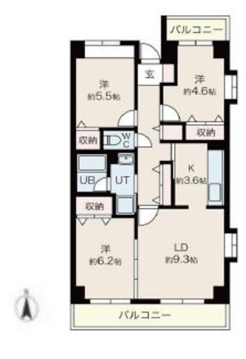 目黒本町マンション　213号室　間取り