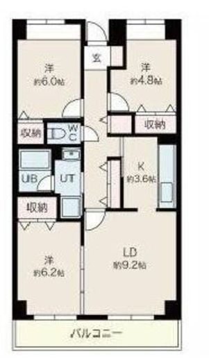 目黒本町マンション　504号室　間取り