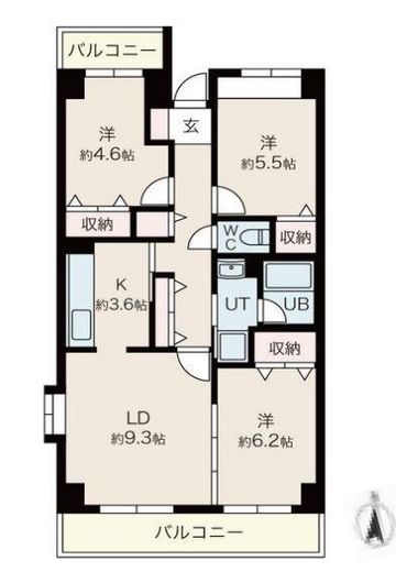 目黒本町マンション　701号室　間取り