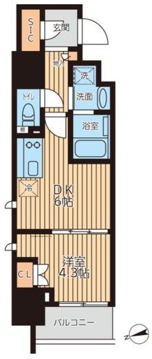 クロスレジデンス蒲田2　601号室　間取り