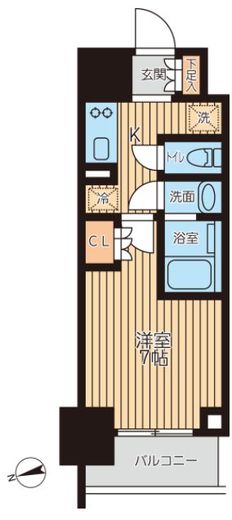 クロスレジデンス蒲田Ⅱ　905号室　間取り