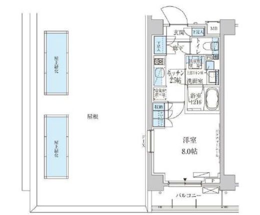 パークアクシス池上　408号室　間取り