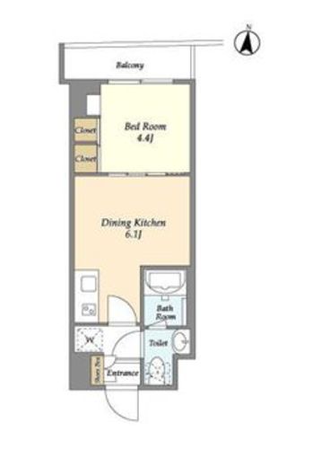 ミュプレ池上　402号室　間取り