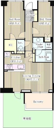 OASE用賀　W103号室　間取り