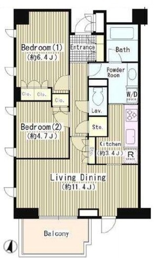 OASE用賀　W201号室　間取り