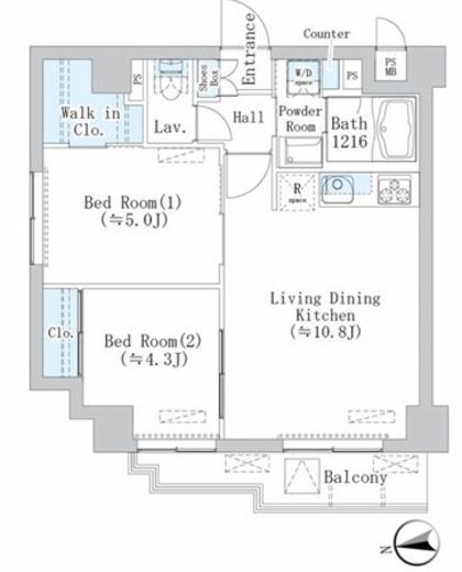 ラ・ヴィータ35　206号室　間取り