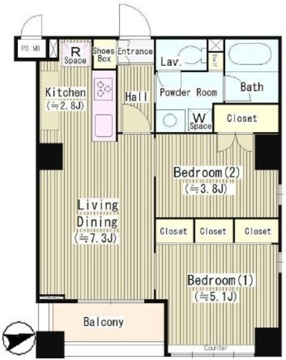 ラ・ヴィータ35　308号室　間取り