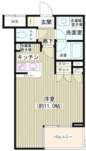 ヒルトップ北沢　106号室　間取り