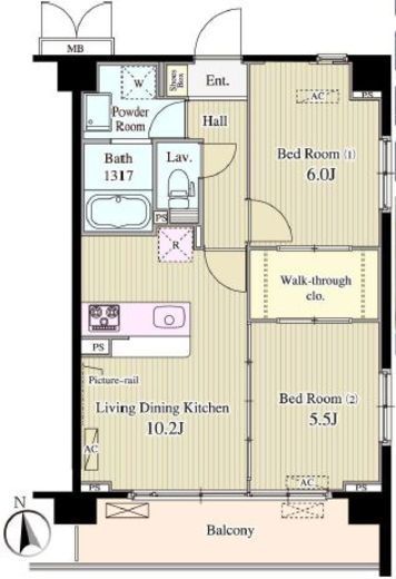 バンデューセン上北沢　201号室　間取り