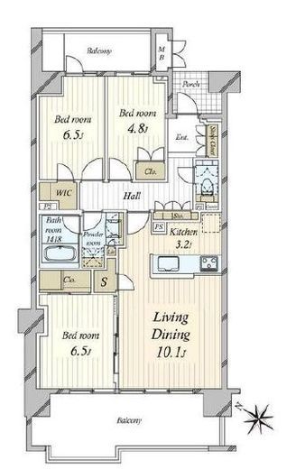 桜上水ガーデンズ　D704号室　間取り