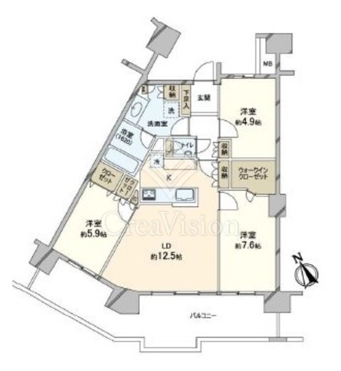 桜上水ガーデンズ　D310号室　間取り