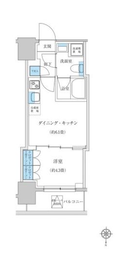 レジディア蒲田プレイス　1203号室　間取り