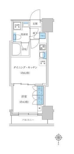 レジディア蒲田プレイス　302号室　間取り