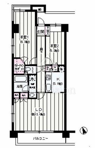 ラヴィーン等々力　101号室　間取り