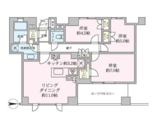 ジオ等々力　509号室　間取り